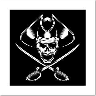 Pirate skull with sabers - Pirate Posters and Art